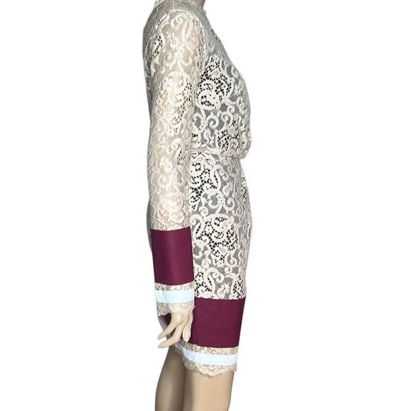 NWT MSGM One-Shoulder Lace Beige Dress (018) - Picture 7 of 16